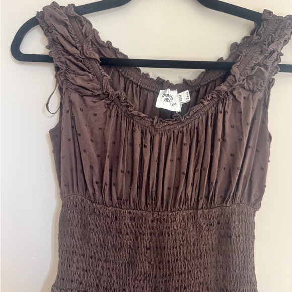 Princess Polly Love Galore Chocolate Brown Smocked Romper Boho Cottagecore - Picture 3 of 7